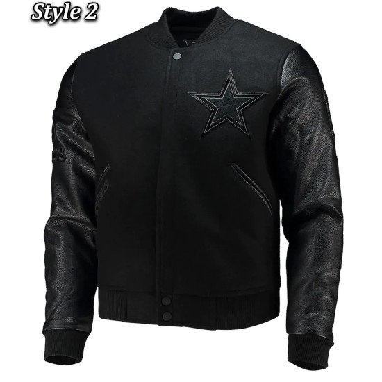 Dallas Cowboys Logo Black Letterman Jacket