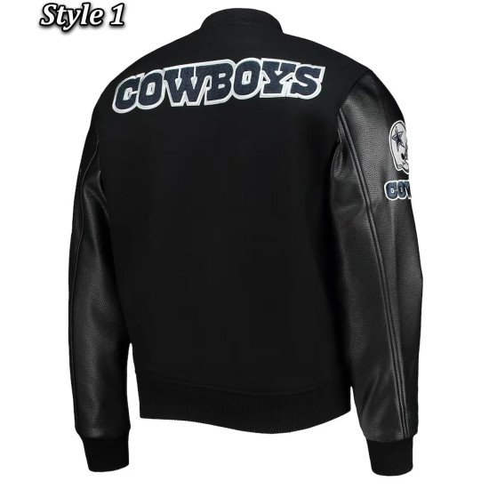 Dallas Cowboys Logo Black Letterman Jacket