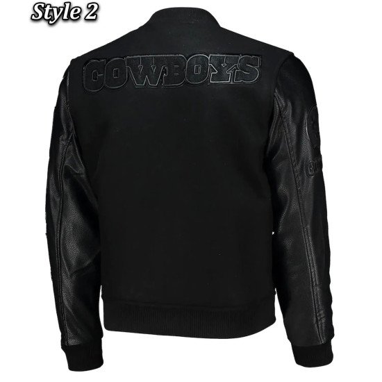 Dallas Cowboys Logo Black Letterman Jacket