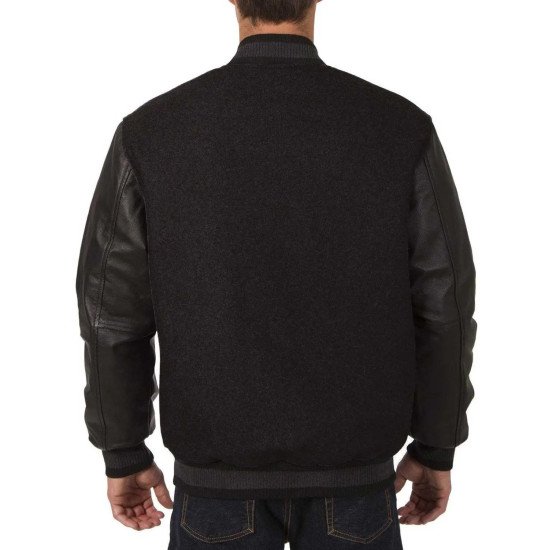 Dallas Stars Varsity Black Wool & Leather Jacket