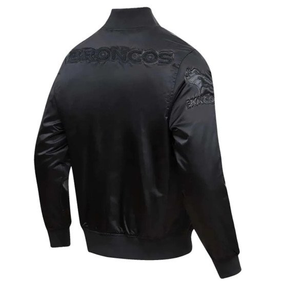 Denver Broncos Triple Black Satin Jacket