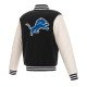 Detroit Lions Black and White Varsity Jacket