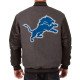 Detroit Lions Varsity Black and Charcoal Jacket