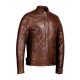 Distressed Brown Biker Leather Jacket for Men