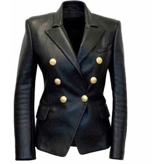 Dodge Locke & Key S03 Laysla De Oliveira Black Leather Blazer