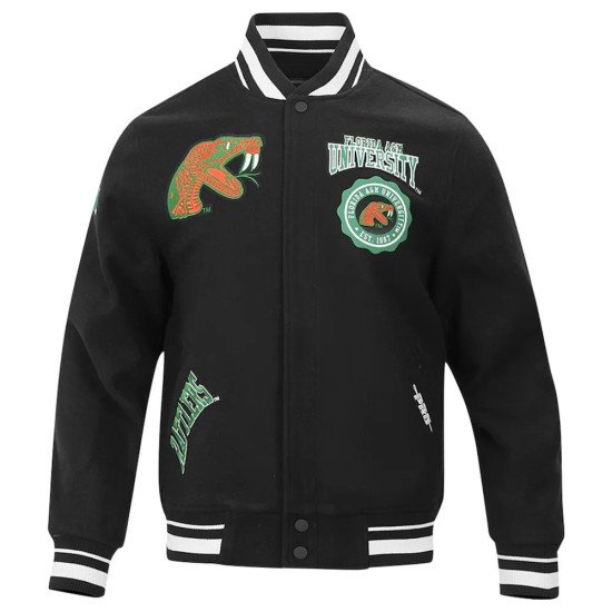 Florida A&M Rattlers Crest Black Varsity Wool Jacket