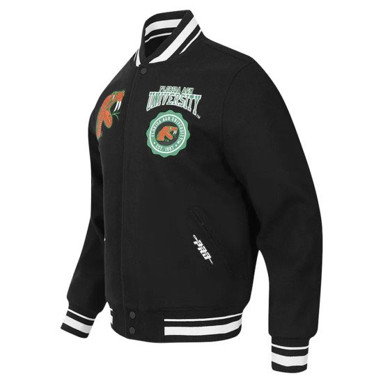 Florida A&M Rattlers Crest Black Varsity Wool Jacket