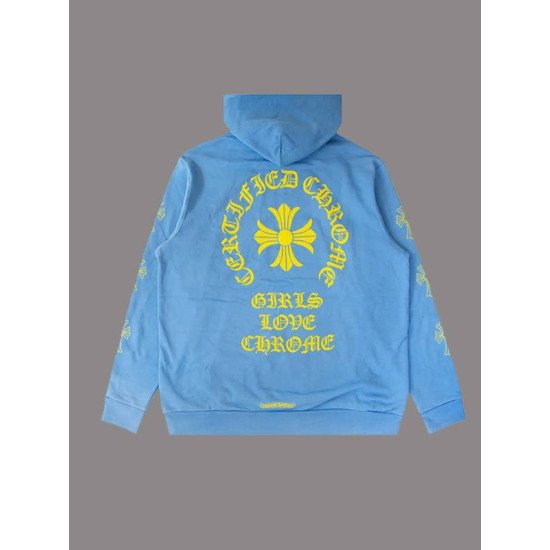Girls Love Chrome Pullover Hoodie Blue