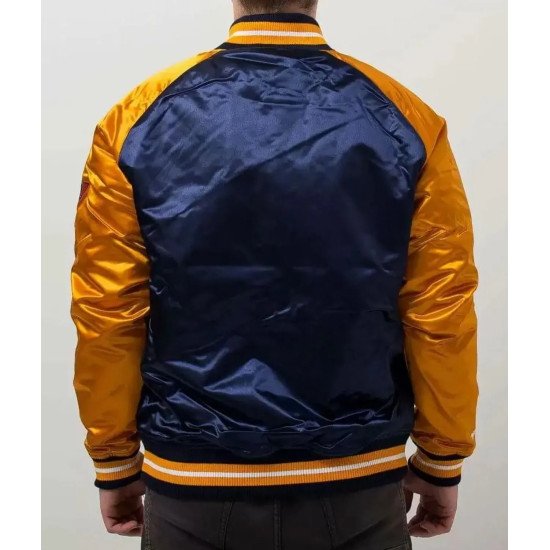 Golden State Warriors Blue and Gold Satin Jacket