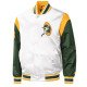Green Bay Packers Throwback Warm Up Pitch Varsity Satin Jacket