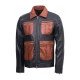 Guarda Vintage Black Leather Biker Jacket For Men