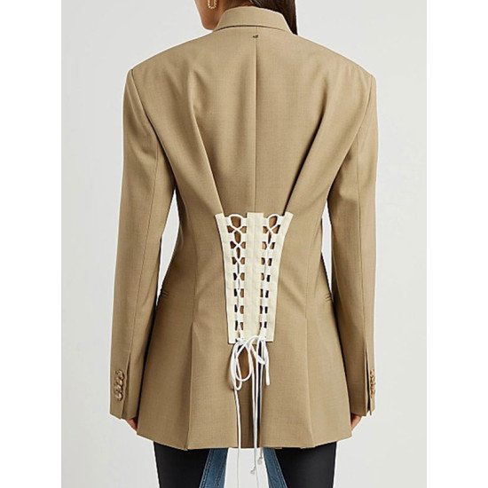Hailey Bieber Beige Blazer