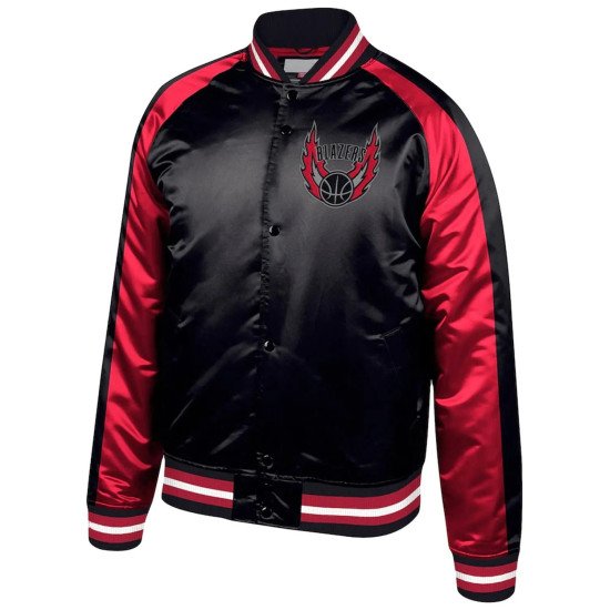 Hardwood Classics Portland Trail Blazers Colorblock Black Jacket