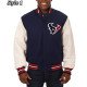 Houston Texans Navy Blue and White Two-Tone Varsity Jacket