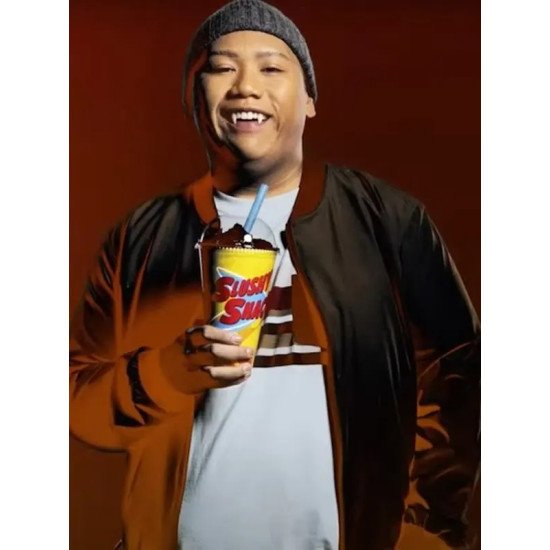 Jacob Batalon Reginald the Vampire 2022 Reginald Baskin Black Bomber Jacket