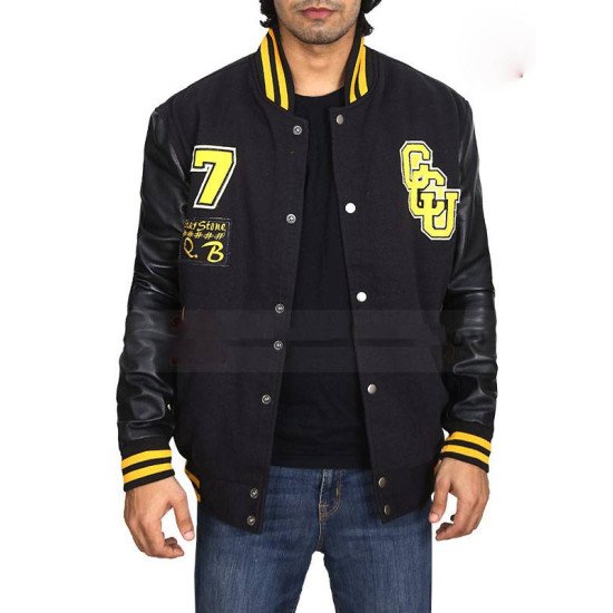 Justice League Cyborg Victor Stone Gotham City University Black Varsity Jacket