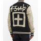 Ksubi King Black and Cream Varsity Jacket