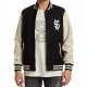 Ksubi King Black and Cream Varsity Jacket