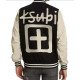 Ksubi King Black and Cream Varsity Jacket