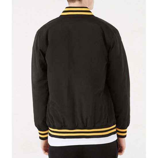 LA Lakers Patch Logo Black Bomber Jacket