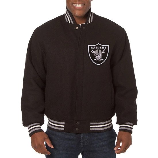 LA Las Vegas Raiders Varsity Black Wool Jacket