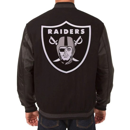 Las Vegas Raiders Embroidered Varsity Black Jacket
