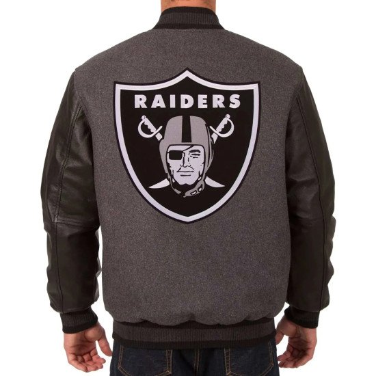 Las Vegas Raiders Varsity Black and Charcoal Jacket