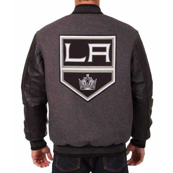 Los Angeles Kings Varsity Black and Charcoal Jacket