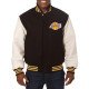 Los Angeles Lakers Black and White Two-Tone Varsity Jacket