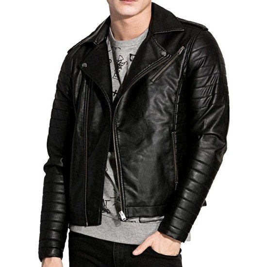 Marlon Brando Black Sheepskin Motorcycle Jacket