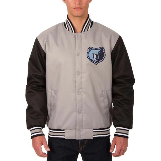 Memphis Grizzlies Gray Black Poly Twill Jacket