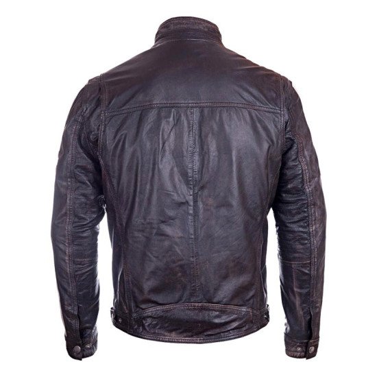 Men's Cafe Racer Vintage Style Leather Biker Jacket