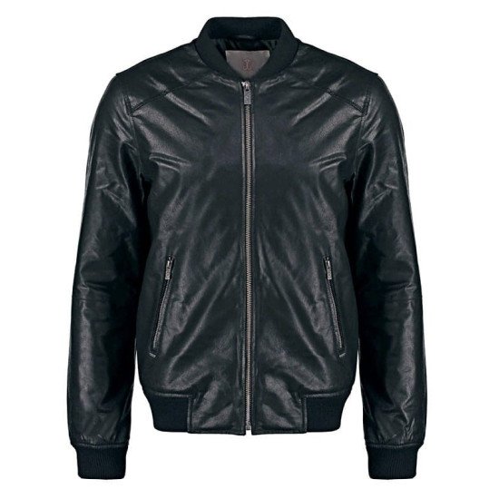Mens Real Sheepskin Leather Bomber Jacket