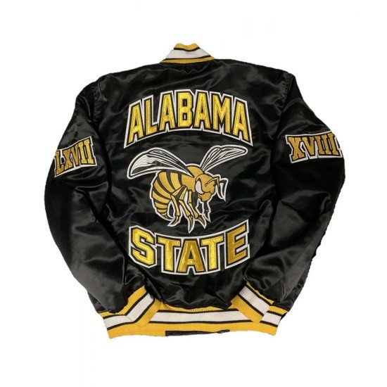 Men’s Alabama State University Embroidered Black Jacket