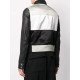 Men’s Black & Grey Slim Fit Leather Biker Jacket