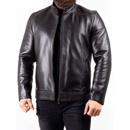 Men’s Black Leather Biker Jacket Premium Quality