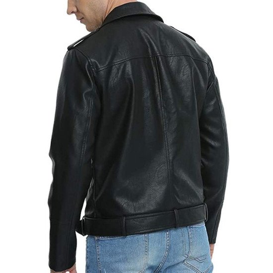 Men’s Black Leather Motorcycle Jacket