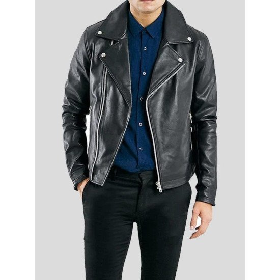 Men’s Black Motorcycle Leather Jacket