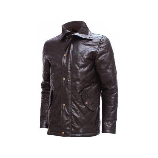 Men’s Brown Elegant Quilted Leather Jacket