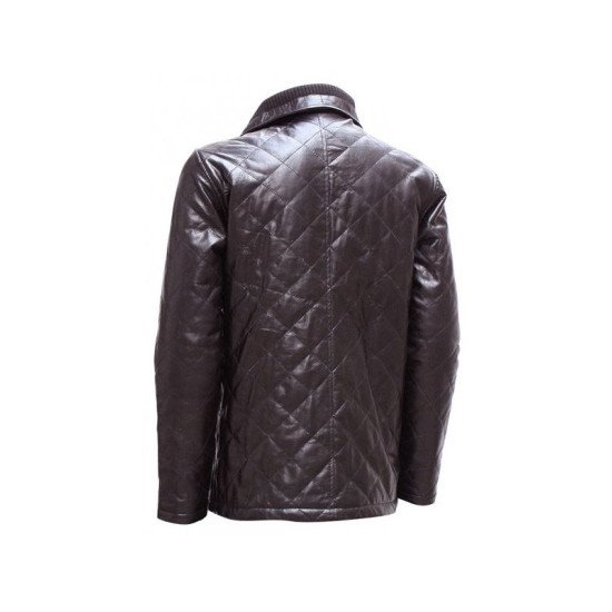 Men’s Brown Elegant Quilted Leather Jacket