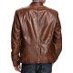 Men’s Café Racer Brown Leather Biker Jacket (Retro Style)