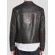 Black Leather Fashion Motorcycle Jacket for Men