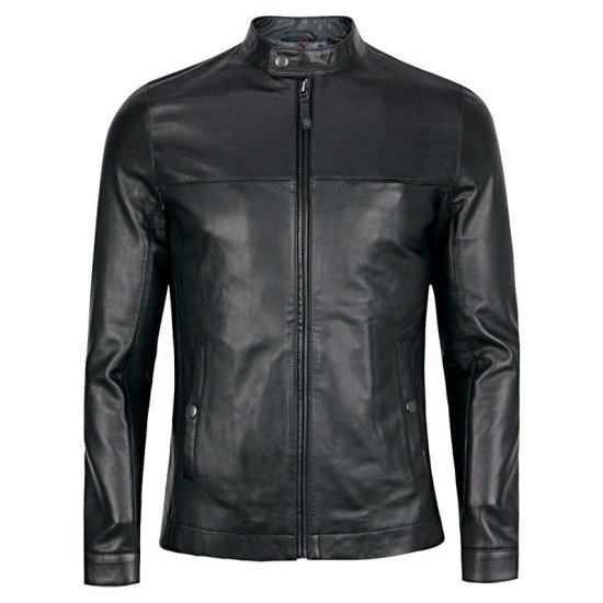 Men’s Fashion Slimfit Leather Jacket Black