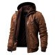 Men’s Hooded Bomber Leather Jacket