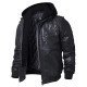 Men’s Hooded Bomber Leather Jacket