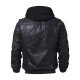 Men’s Hooded Bomber Leather Jacket
