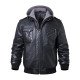 Men’s Hooded Bomber Leather Jacket