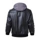 Men’s Hooded Bomber Leather Jacket