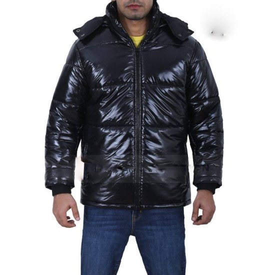 Men’s Hooded Puffer Black Jacket