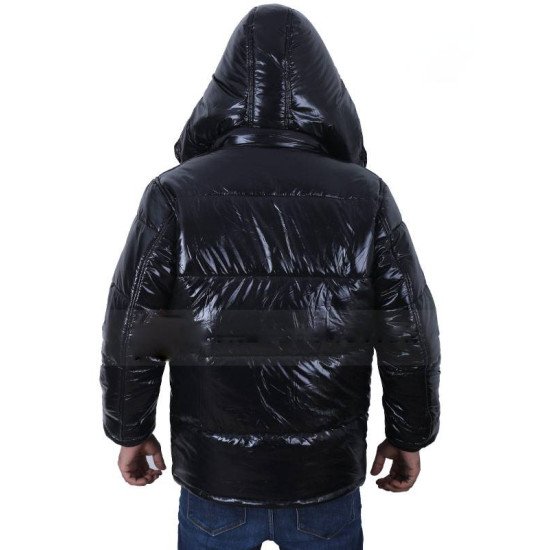 Men’s Hooded Puffer Black Jacket